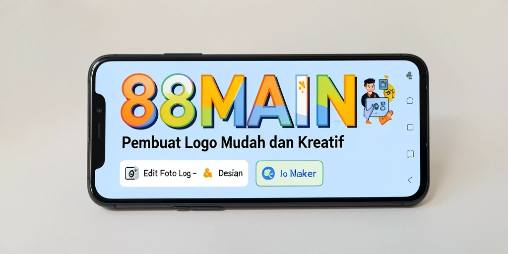 Tampilan antarmuka aplikasi Logo Maker 88MAIN yang menarik dan fungsional.