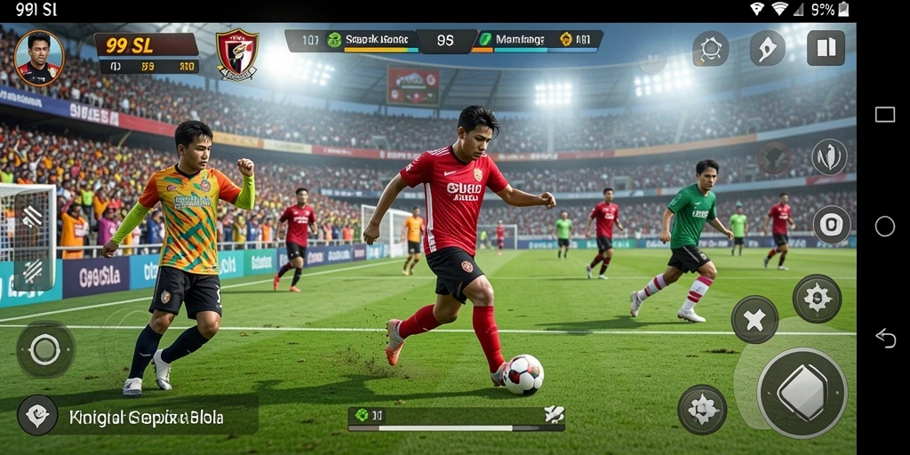 Antarmuka permainan Sepak Bola 99SL yang menarik.