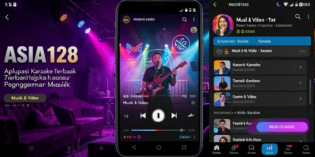 Antarmuka ASIA128 yang menarik dan fungsional untuk pengguna Karaoke.