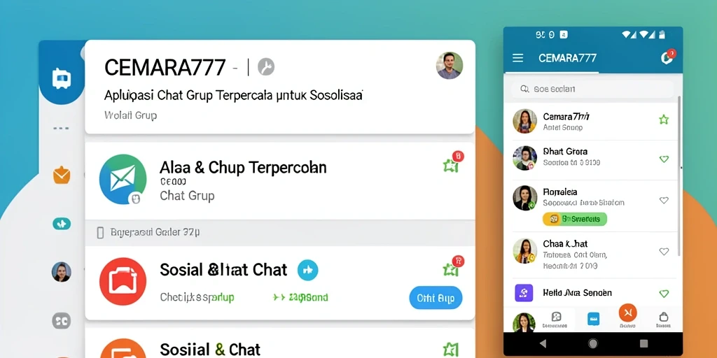 Antarmuka utama CEMARA777 menampilkan fitur Chat Grup yang interaktif.