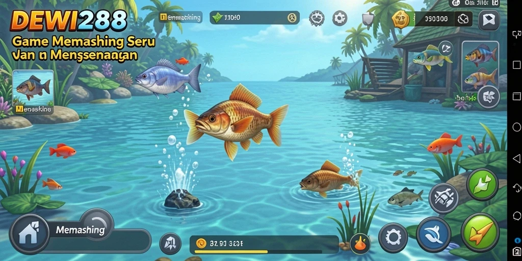 Tampilan antarmuka menarik dari DEWI288 saat memancing