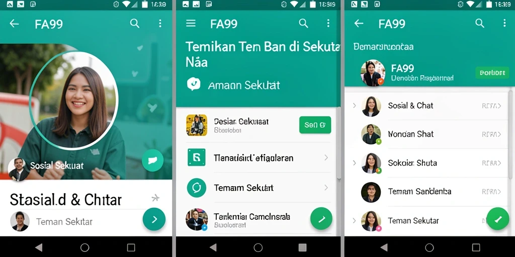Tampilan utama FA99 dengan antarmuka pengguna yang menarik.