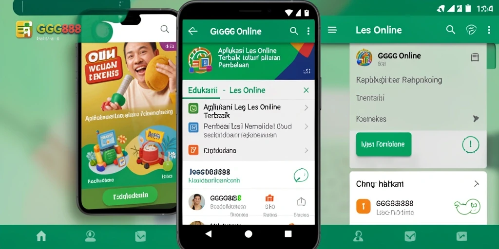 Tampilan antarmuka aplikasi Les Online GGG888 yang interaktif dan user-friendly.