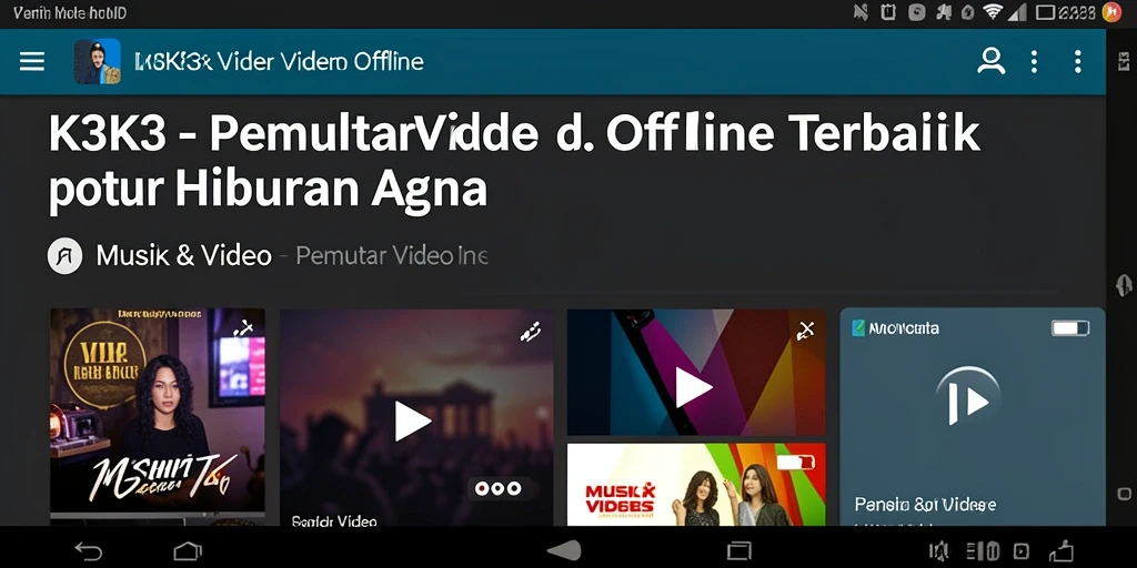 Antarmuka K3K3 yang sederhana dan fungsional untuk pemutar video offline.