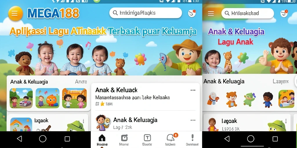 Antarmuka MEGA188 yang menarik dan ramah anak untuk Lagu Anak.