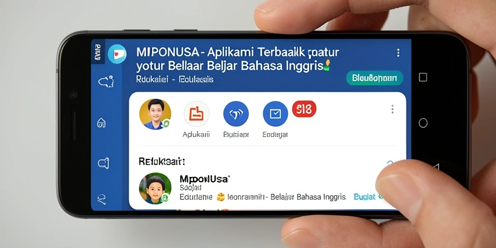 Antarmuka MPONUSA yang menarik untuk belajar Bahasa Inggris.