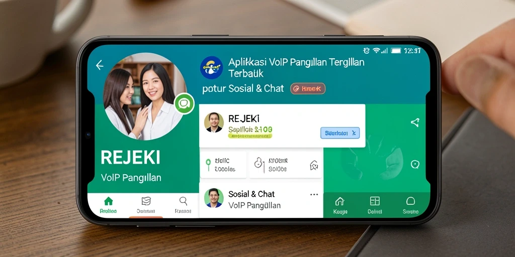 Tampilan antarmuka VoIP Panggilan REJEKI yang menarik dan mudah digunakan.