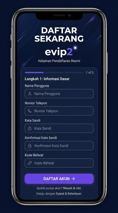 Panduan Registrasi Akun Baru evip2 untuk Pengguna Android